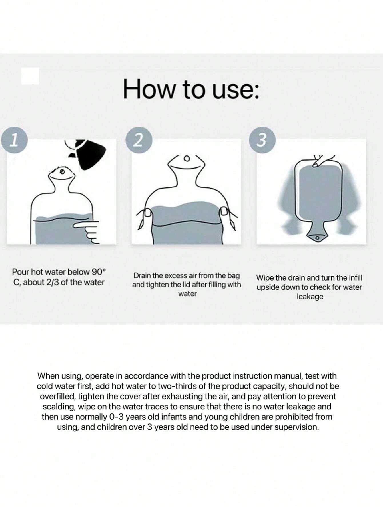 SHEIN 1pc Cute Cartoon Animal Flocked Large Capacity Hot Water Bottle