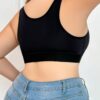 SHEIN Plus Size Simple Solid Front Closure Brassiere