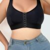 SHEIN Plus Size Simple Solid Front Closure Brassiere