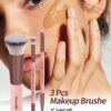 SHEIN MAANGE 3pcs Professional Facial Brush Set With Carrying Case,Foundation Brush