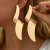 SHEIN 2 Large Fashion Exaggerated Sexy Lightning-Shaped Gothic Oversized Earrings