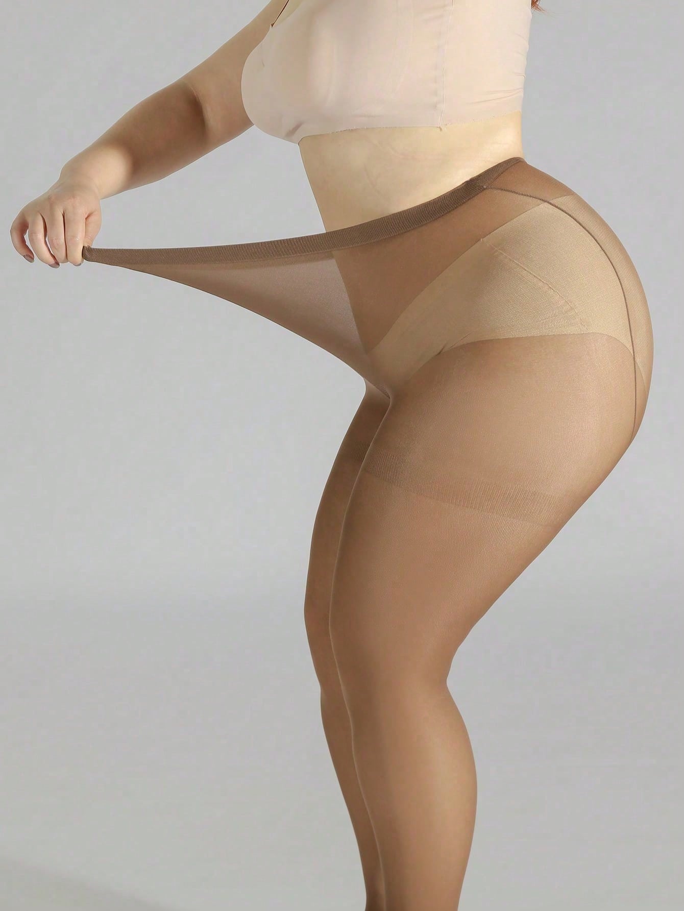 SHEIN A Pair Of 20D Plus Size Women's Ultra-Thin Pantyhose