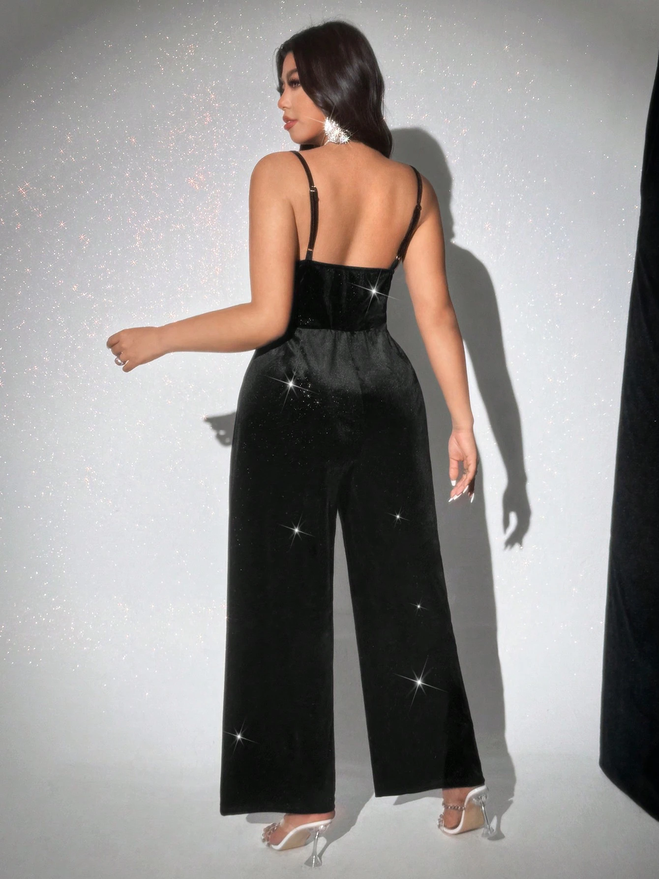 SHEIN Celure Plus Size Solid Color Strap Jumpsuit