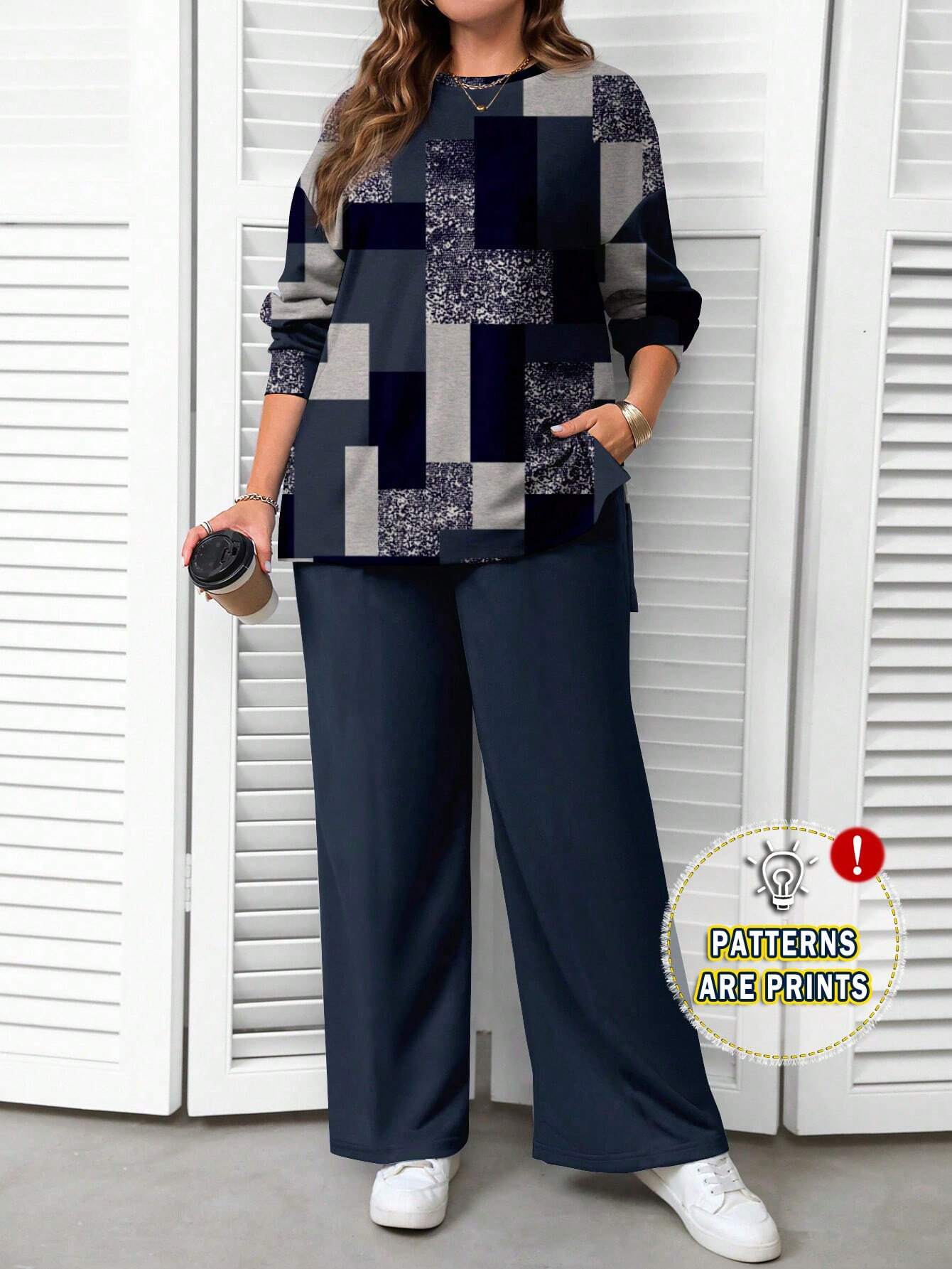 SHEIN EMERY ROSE 2pcs/Set Women Plus Size Casual