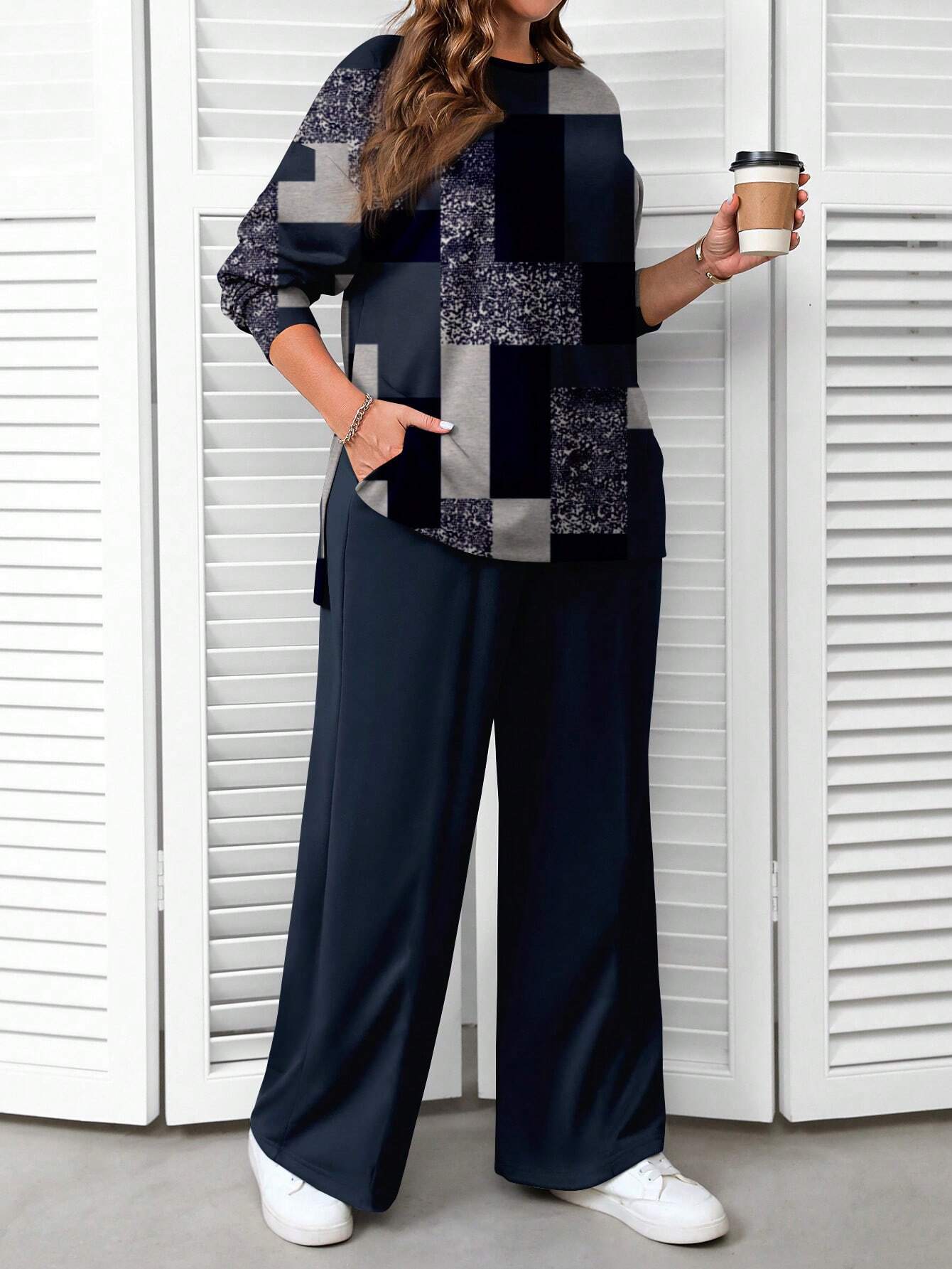 SHEIN EMERY ROSE 2pcs/Set Women Plus Size Casual