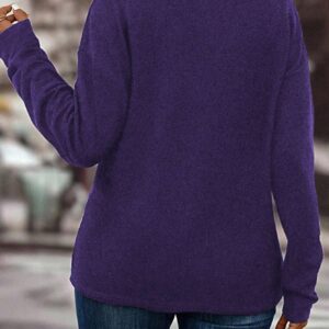 SHEIN INAWLY Women Plus Size V-Neck Long Sleeve Drop Shoulder Loose Soft Knit T-Shirt