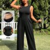 SHEIN EZwear Plus Size Black Casual Jumpsuit