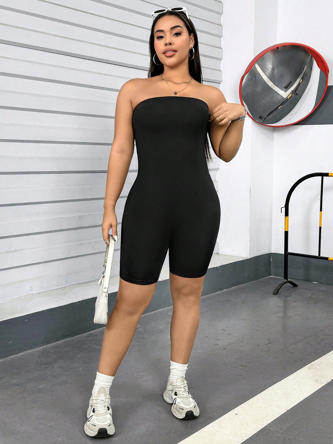 SHEIN Essnce Plus Size Women's Spring Short Jumpsuit