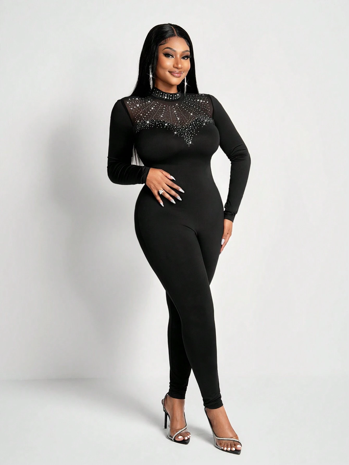SHEIN Slaydiva New Sexy And Gorgeous Small Stand-Up Jumpsuit