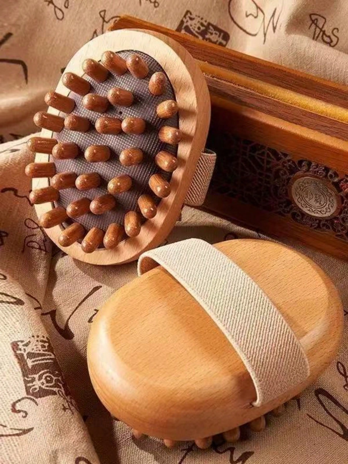 SHEIN Body Anti Cellulite Brush Soothing Wooden Essential Oil Spa Air Cushion Massage Hair