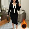 SHEIN Vavine 2pcs/Set Women Sleeveless Dress & Long Sleeve Cardigan