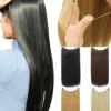 SHEIN 24Inch Long Invisible Fish Line Hair Extensions Hair Natural Black Y2