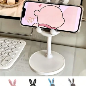 SHEIN 1pc Bathroom Bathtubs Adjustable Folding Rabbit Shaped Phone Stand