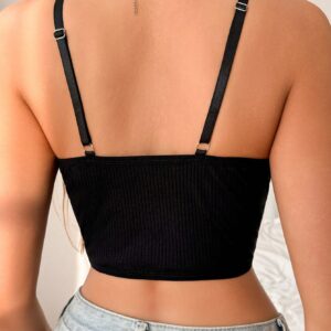 SHEIN Elegant Solid Color Soft Knit Wireless Bra Soft Support
