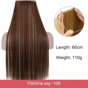 SHEIN 24Inch Long Invisible Fish Line Hair Extensions Hair Mixed Color Y108