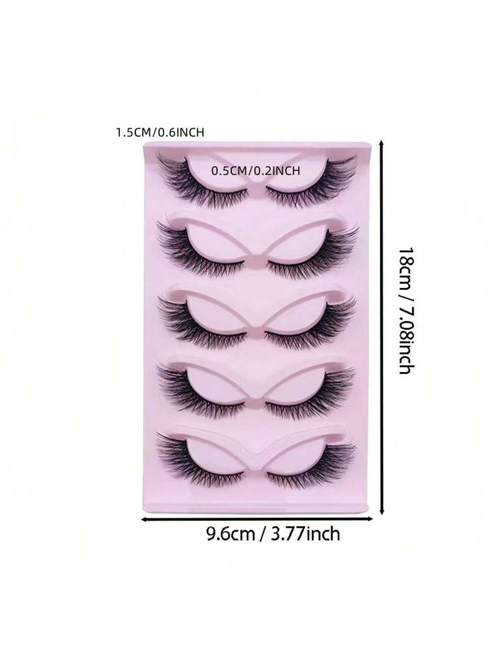 SHEIN 5 Pairs Cat Eye Lashes Wispy Fake Lashes Fluffy Cat Eye