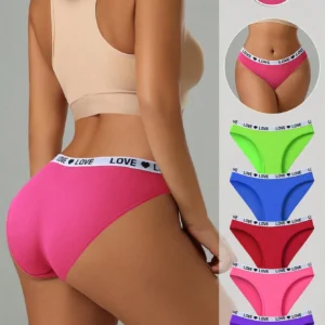 SHEIN 5pcs Women's Multicolor Cotton Fashion Seamless Panties
