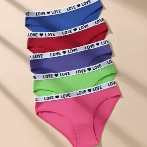 SHEIN 5pcs Women's Multicolor Cotton Fashion Seamless Panties