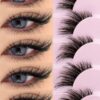 SHEIN GROINNEYA 10 Pairs Half Lashes Clear Band Eyelashes Cat Eye False Eyelashes