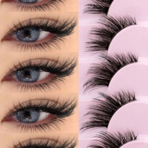 SHEIN GROINNEYA 10 Pairs Half Lashes Clear Band Eyelashes Cat Eye False Eyelashes
