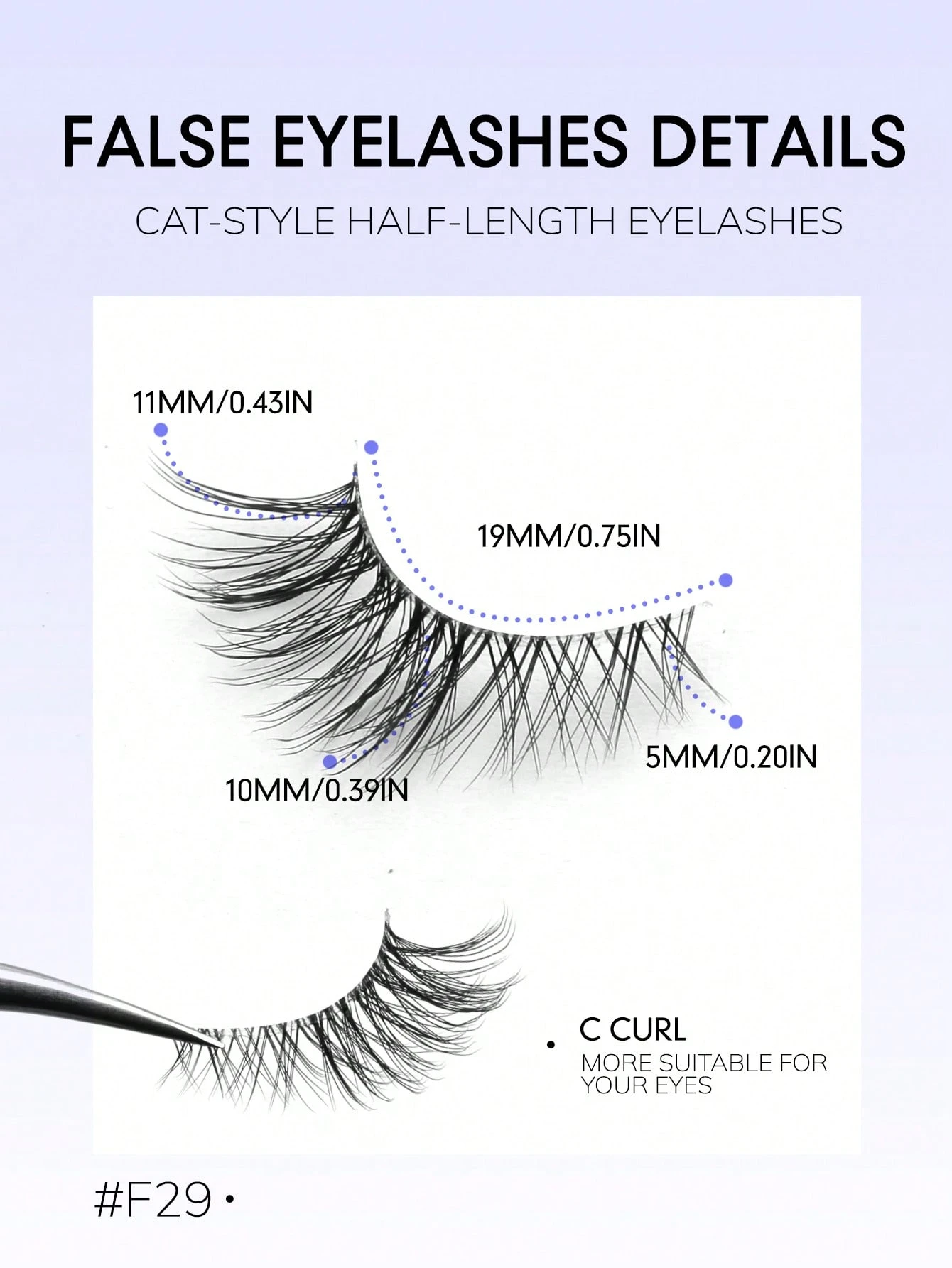 SHEIN GROINNEYA 9 Pairs Half Lashes Clear Band Eyelashes Cat Eye