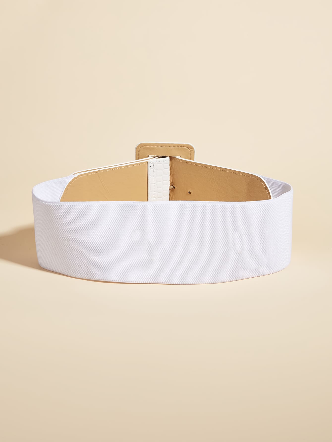 SHEIN Party Elegant Retro Crocodile Embossed Square Buckle Belt