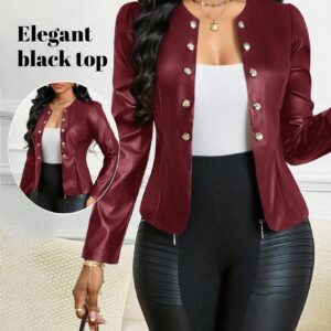 SHEIN Lady PU Leather Moto Jacket