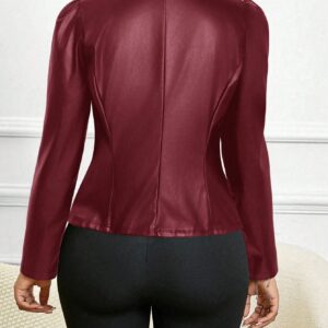 SHEIN Lady PU Leather Moto Jacket