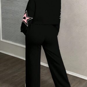 SHEIN Slaydiva Women's Casual Street Style Loose Fit 2 Pieces Sportswear Set