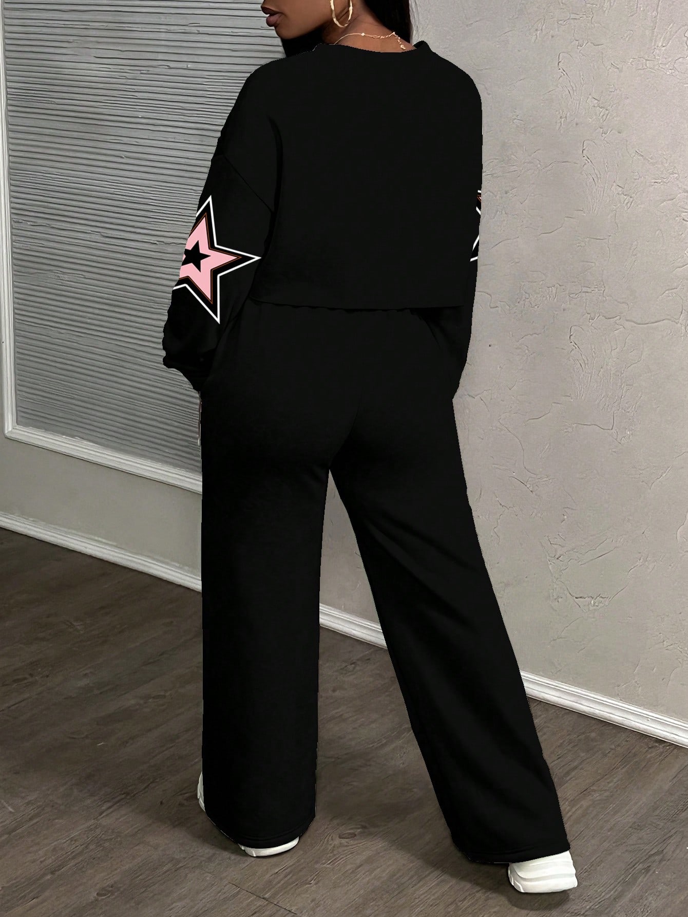 SHEIN Slaydiva Women's Casual Street Style Loose Fit 2 Pieces Sportswear Set