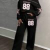 SHEIN Slaydiva Women's Casual Street Style Loose Fit 2 Pieces Sportswear Set