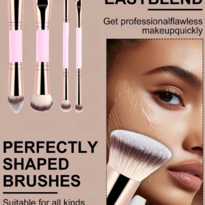 SHEIN YZIMENG 4pcs Professional Dual-Ended Makeup Brush Set