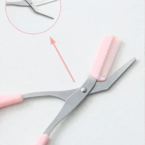 SHEIN Stainless Steel Eyebrow Trimmer Scissors Set With Comb, Suitable For Any Skin Type Beauty Tools