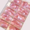 SHEIN Medium Oval Ombre Pink Minimalist False Nails