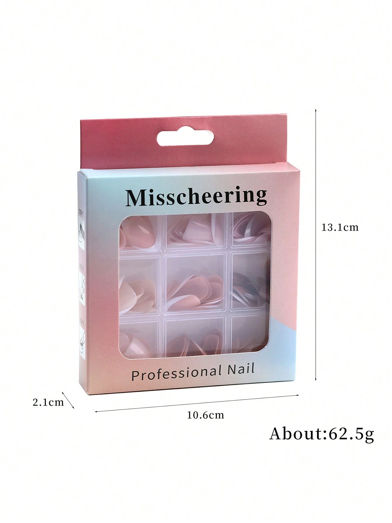 SHEIN Boxed French Style Ballet/Pointed/Square/Toe Full Cover Press-On Artificial Short Nails