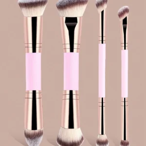 SHEIN YZIMENG 4pcs Professional Dual-Ended Makeup Brush Set