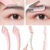 SHEIN Stainless Steel Eyebrow Trimmer Scissors Set With Comb, Suitable For Any Skin Type Beauty Tools