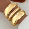 SHEIN Vintage Exaggerated Luxurious Geometric Design Wide Metal Bangle Bracelet Set