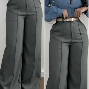 SHEIN Jisfaneya Zipper Pocket Wide Leg Pants, No Belt