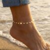 SHEIN Waterproof Stainless Steel Heart-Shaped Anklet 18K Gold Plated