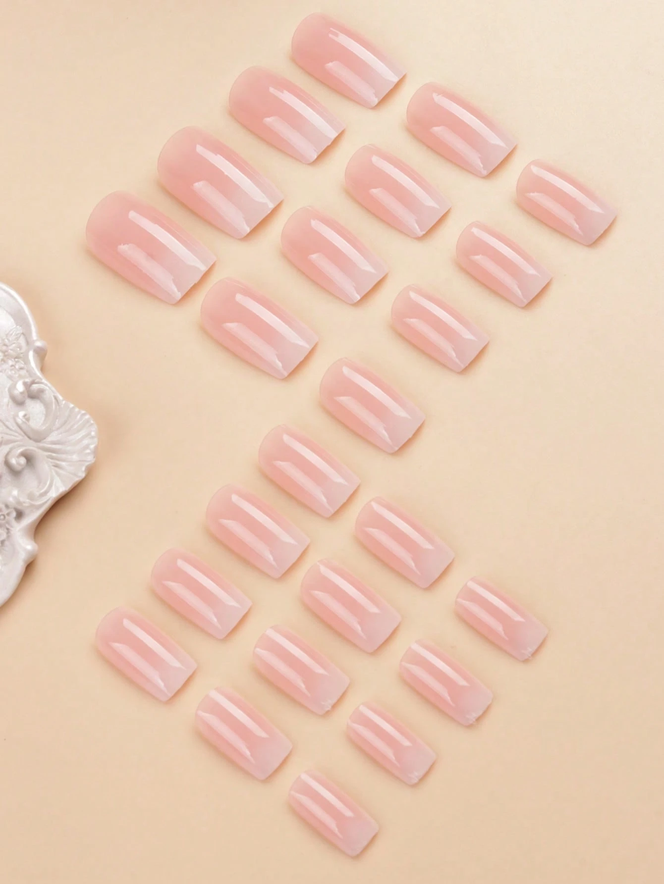 SHEIN 24pcs Short Square Nail Stickers Set