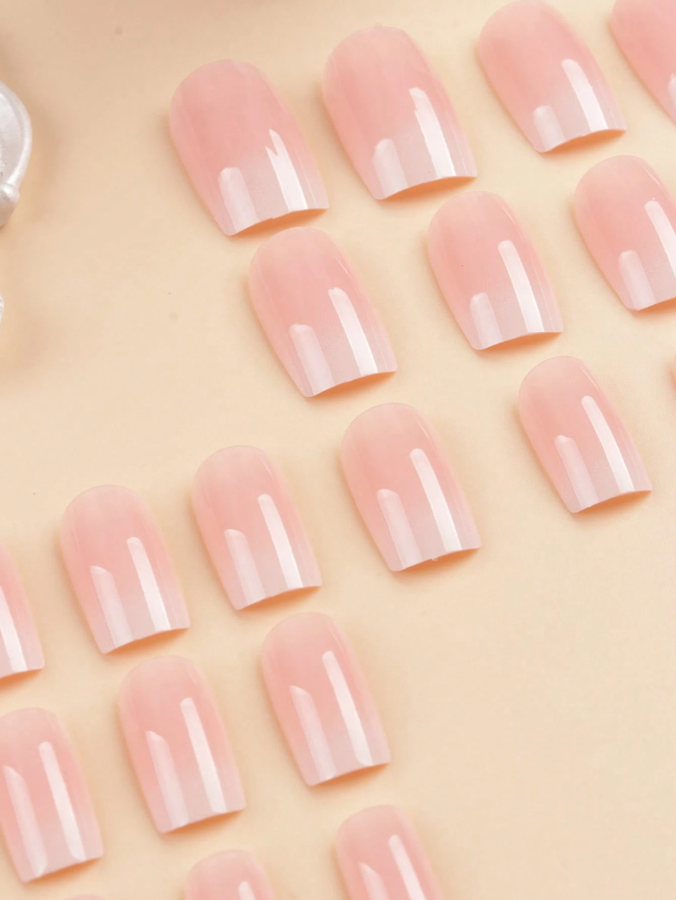 SHEIN 24pcs Short Square Nail Stickers Set