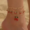 SHEIN Sweet Cherry Pendant Anklet