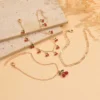 SHEIN Sweet Cherry Pendant Anklet