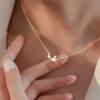 SHEIN Cubic Zirconia & Bird Charm Necklace