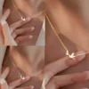 SHEIN Cubic Zirconia & Bird Charm Necklace