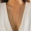 SHEIN Asymmetrical Star Shaped Tassel Charm Necklace