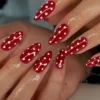 SHEIN 24pcs Almond-Shaped Nail Stickers Set