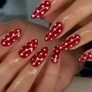 SHEIN 24pcs Almond-Shaped Nail Stickers Set