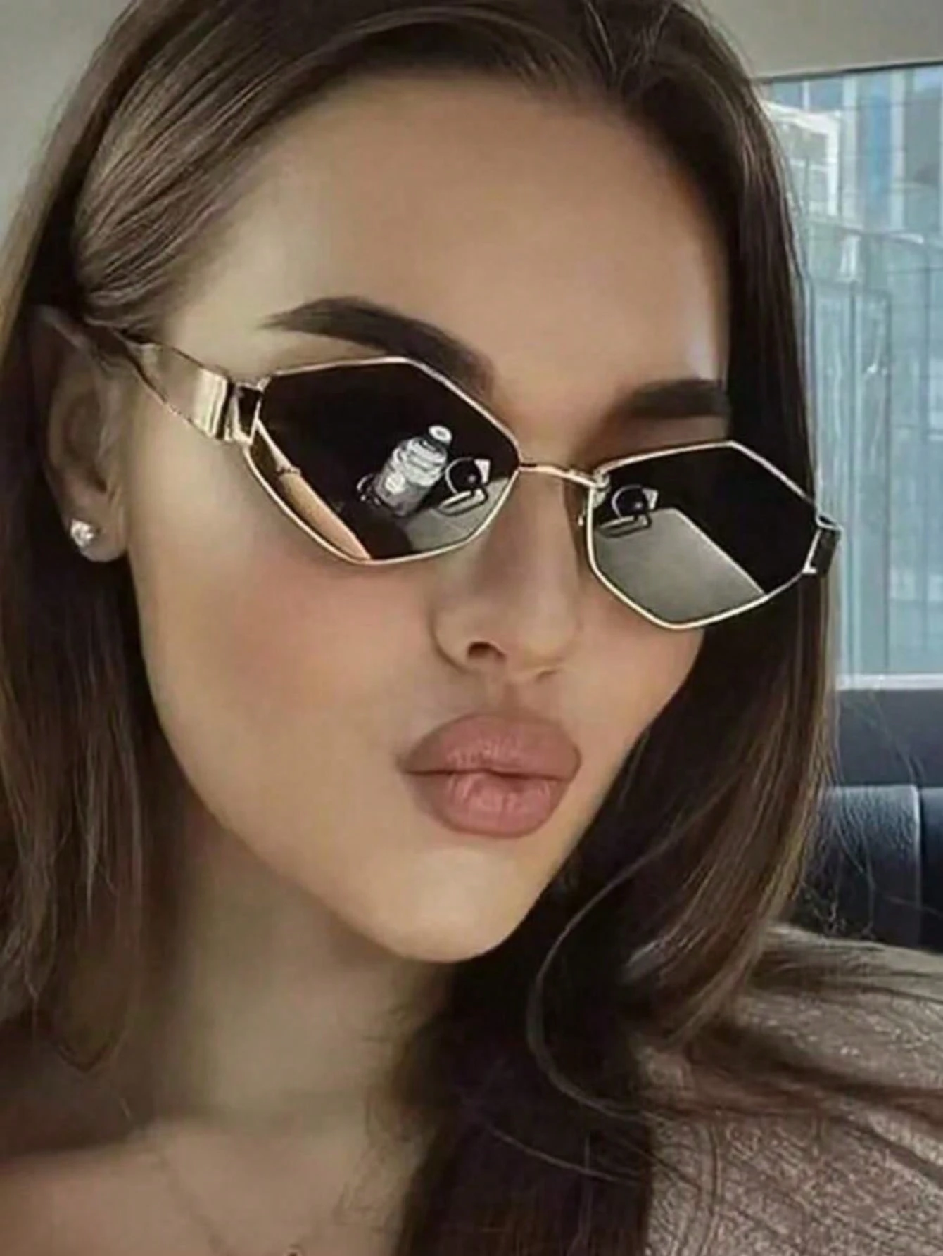 SHEIN 2pcs Oval Metal Frame Glasses Set